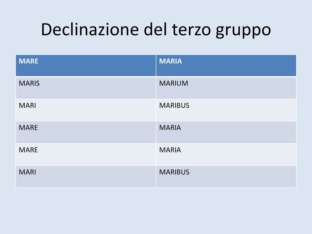 La terza declinazione e le sue particolarit ppt scaricare